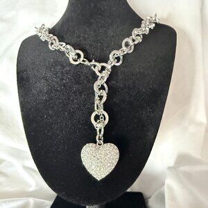 Silver Tone Heart Necklace